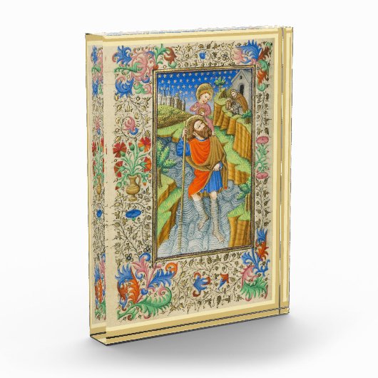 Saint Christopher Middeleeuwse verlichting Fotoblokken (Links)