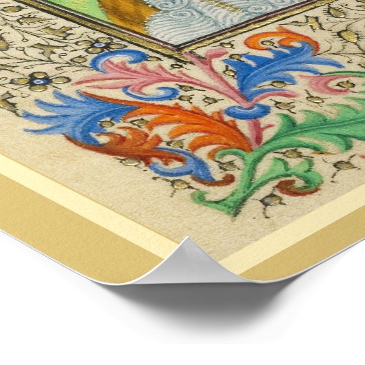 Saint Christopher Middeleeuwse verlichting Poster (Hoek)