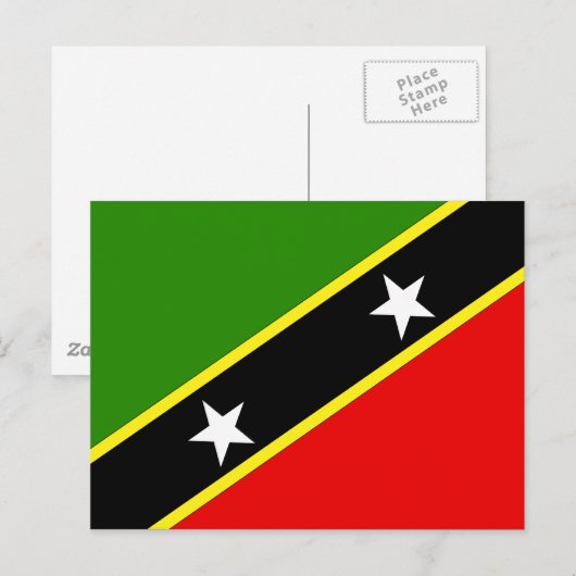 Saint Christopher Nevis Flag Briefkaart (Voorkant / Achterkant)