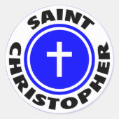 Saint Christopher Ronde Sticker (Voorkant)