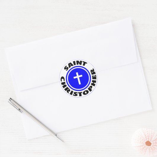 Saint Christopher Ronde Sticker (Envelop)