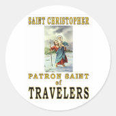 SAINT CHRISTOPHER RONDE STICKER (Voorkant)