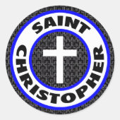 Saint Christopher Ronde Sticker (Voorkant)
