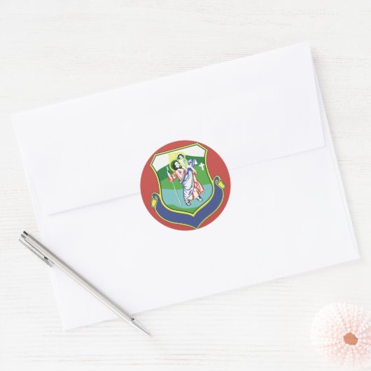 Saint Christopher Ronde Sticker (Envelop)