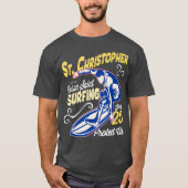 Saint Christopher Surf Patron Saint-Surfing T-shirt (Voorkant)