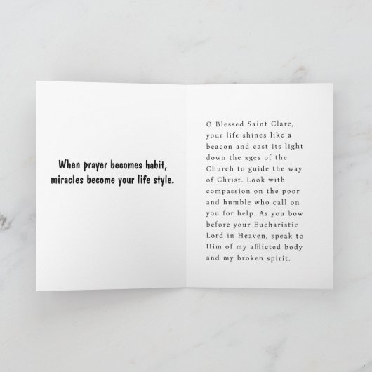 Saint Clare Assisi Kaart (Binnen)