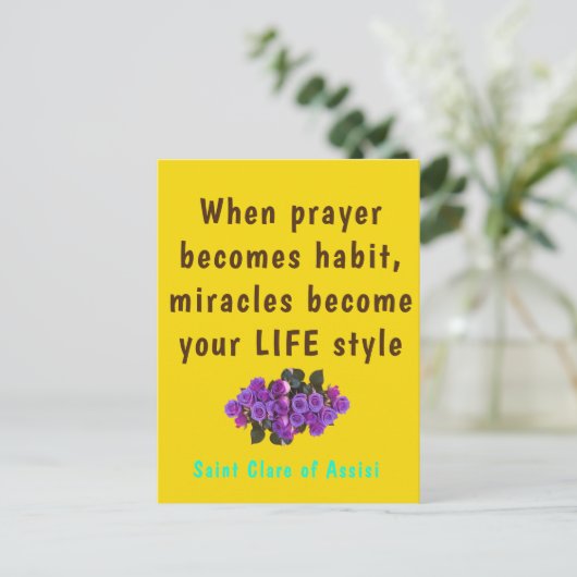 Saint Clare Assisi Poster Briefkaart (Staand voorkant)