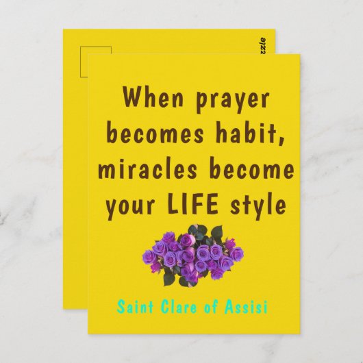 Saint Clare Assisi Poster Briefkaart (Voorkant / Achterkant)