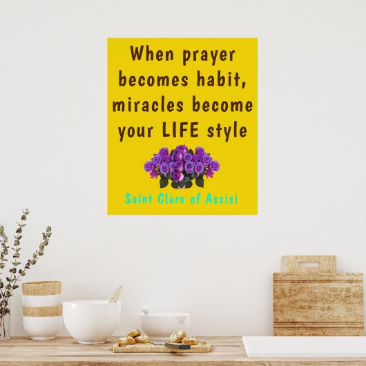 Saint Clare Assisi-Poster Poster (Keuken)