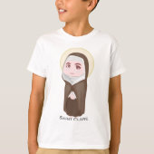 Saint Clare Cute katholiek T-shirt (Voorkant)