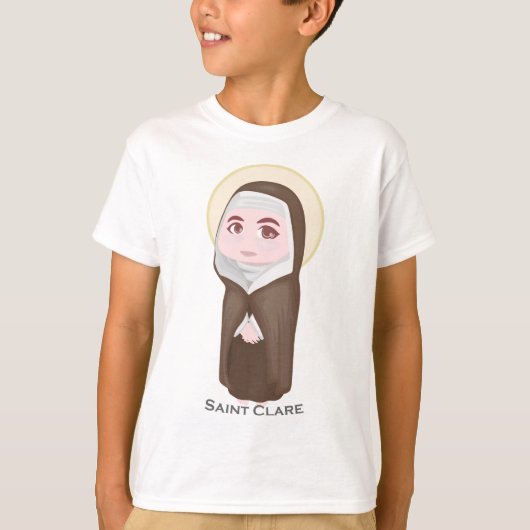 Saint Clare Cute katholiek T-shirt (Voorkant)