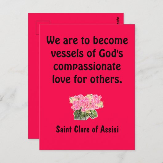 Saint Clare of Assisi Briefkaart (Voorkant / Achterkant)