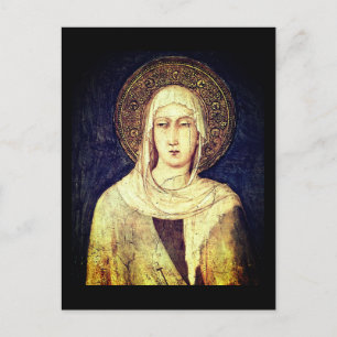 Saint Clare of Assisi door Simone Martini Briefkaart
