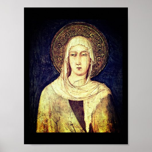 Saint Clare of Assisi door Simone Martini Poster (Voorkant)
