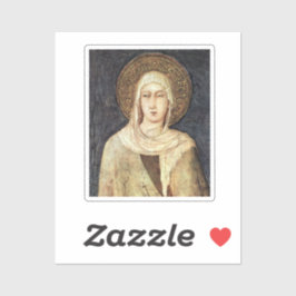 Saint Clare of Assisi door Simone Martini Sticker