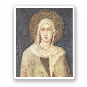 Saint Clare of Assisi door Simone Martini Sticker