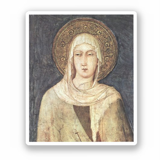 Saint Clare of Assisi door Simone Martini Sticker (Voorkant)