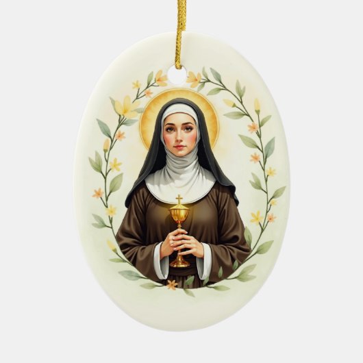 Saint Clare of Assisi God's Peace and Blessings Keramisch Ornament (Voorkant)