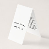 Saint Clare of Assisi Prayer Card Kaart (Achterkant)