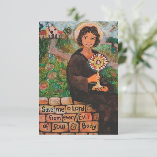 Saint Clare of Assisi Prayer Kaart (Staand voorkant)