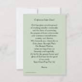 Saint Clare of Assisi Prayer Kaart (Achterkant)