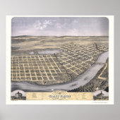 Saint Cloud, MN Panoramic Map - 1869 Poster (Voorkant)