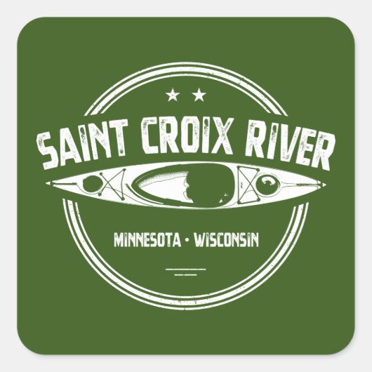 Saint Croix, Minnesota Wisconsin Kayaking Vierkante Sticker (Voorkant)