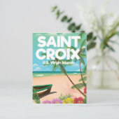 Saint Croix, reisposter van de Amerikaanse Maagden Briefkaart (Staand voorkant)