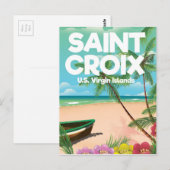 Saint Croix, reisposter van de Amerikaanse Maagden Briefkaart (Voorkant / Achterkant)