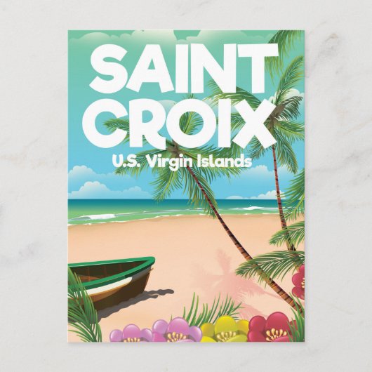 Saint Croix, reisposter van de Amerikaanse Maagden Briefkaart (Voorkant)