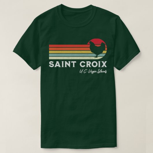 Saint Croix Retro Chicken Lover Souvenir T-shirt (Design voorkant)