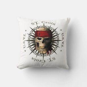 Saint Croix USVI Pirate Skull Kussen