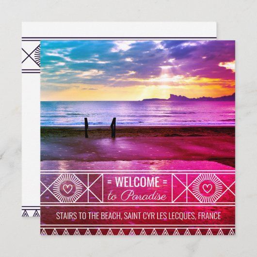 Saint Cyr les Lecques Beach Sunset - Nice Seascape Feestdagenkaart (Voorkant / Achterkant)