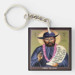 Saint Damien de leper Sleutelhanger