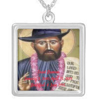 Saint Damien Silver Plated Ketting