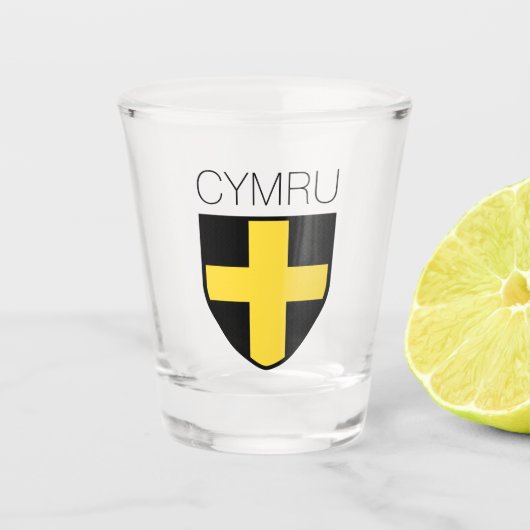 Saint David Badge (Wales/Cymru) Shot Glas (Voorkant)
