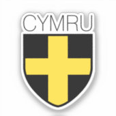 Saint David Badge (Wales/Cymru) Sticker (Voorkant)