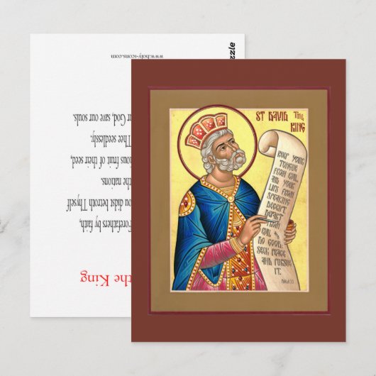 Saint David Prayer Card Briefkaart (Voorkant / Achterkant)