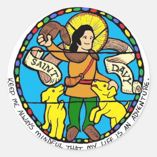 Saint Davy Ronde Sticker (Voorkant)