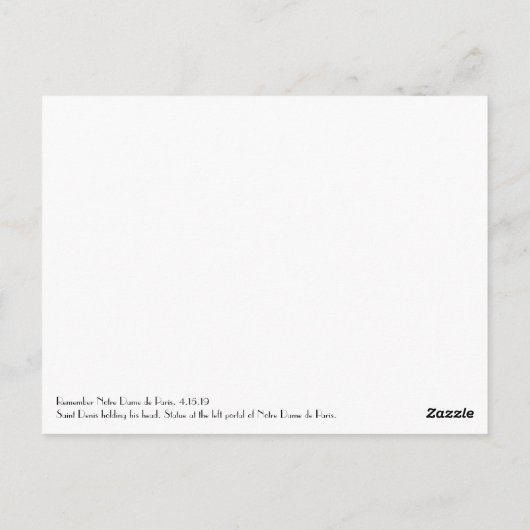 Saint Denis Notre Dame de Paris Briefkaart (Achterkant)