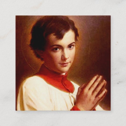 Saint Dominic Savio Vierkante Visitekaartje (Voorkant)