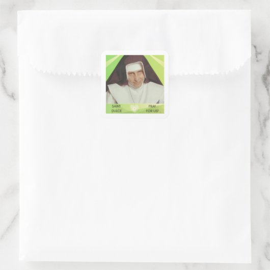 Saint Dulce of the poor souvenir Vierkante Sticker (Tas)
