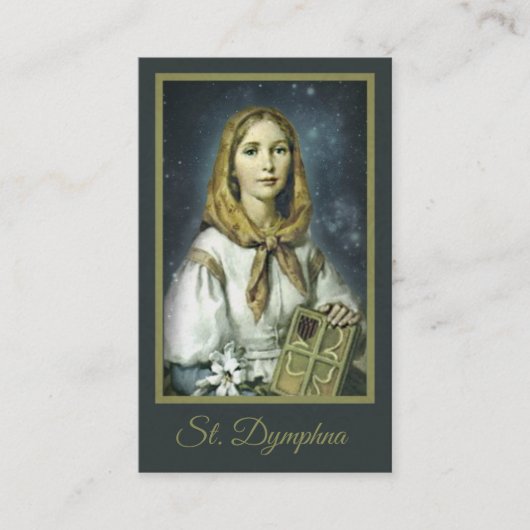 Saint Dymphna Patroness of Anxiety Heilige Kaarten Visitekaartje (Voorkant)