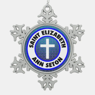 Saint Elizabeth Ann Seton Tin Sneeuwvlok Ornament
