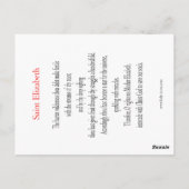 Saint Elizabeth Briefkaart (Achterkant)