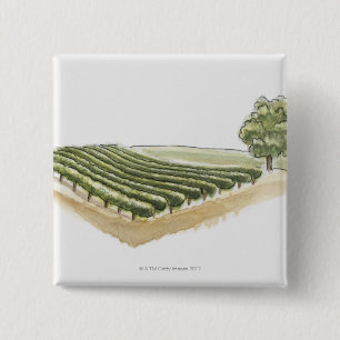Saint-Emilion, Frankrijk Vierkante Button 5,1 Cm
