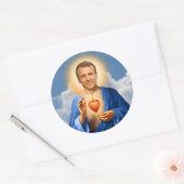 Saint Emmanuel Macron Gebedskaars Ronde Sticker (Envelop)