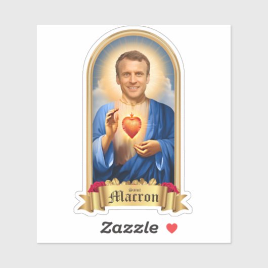 Saint Emmanuel Macron Gebedskaars Sticker (Vel)