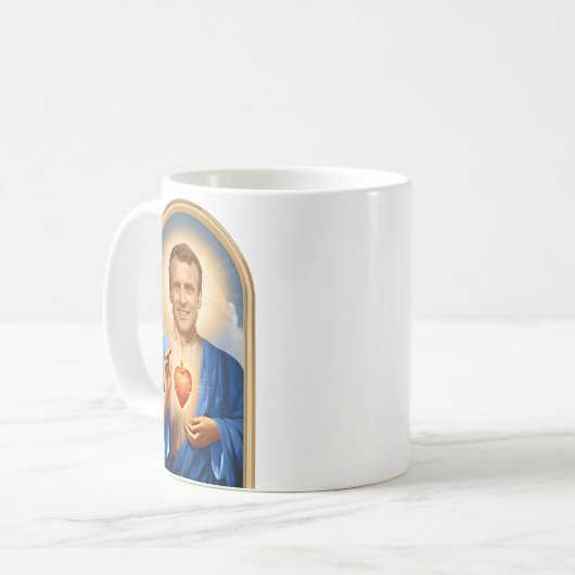 Saint Emmanuel Macron Prayer Koffiemok (Voorkant links)
