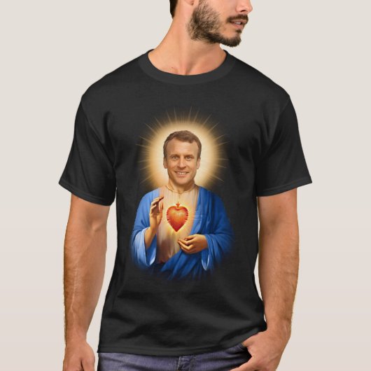 Saint Emmanuel Macron Prayer T-shirt (Voorkant)